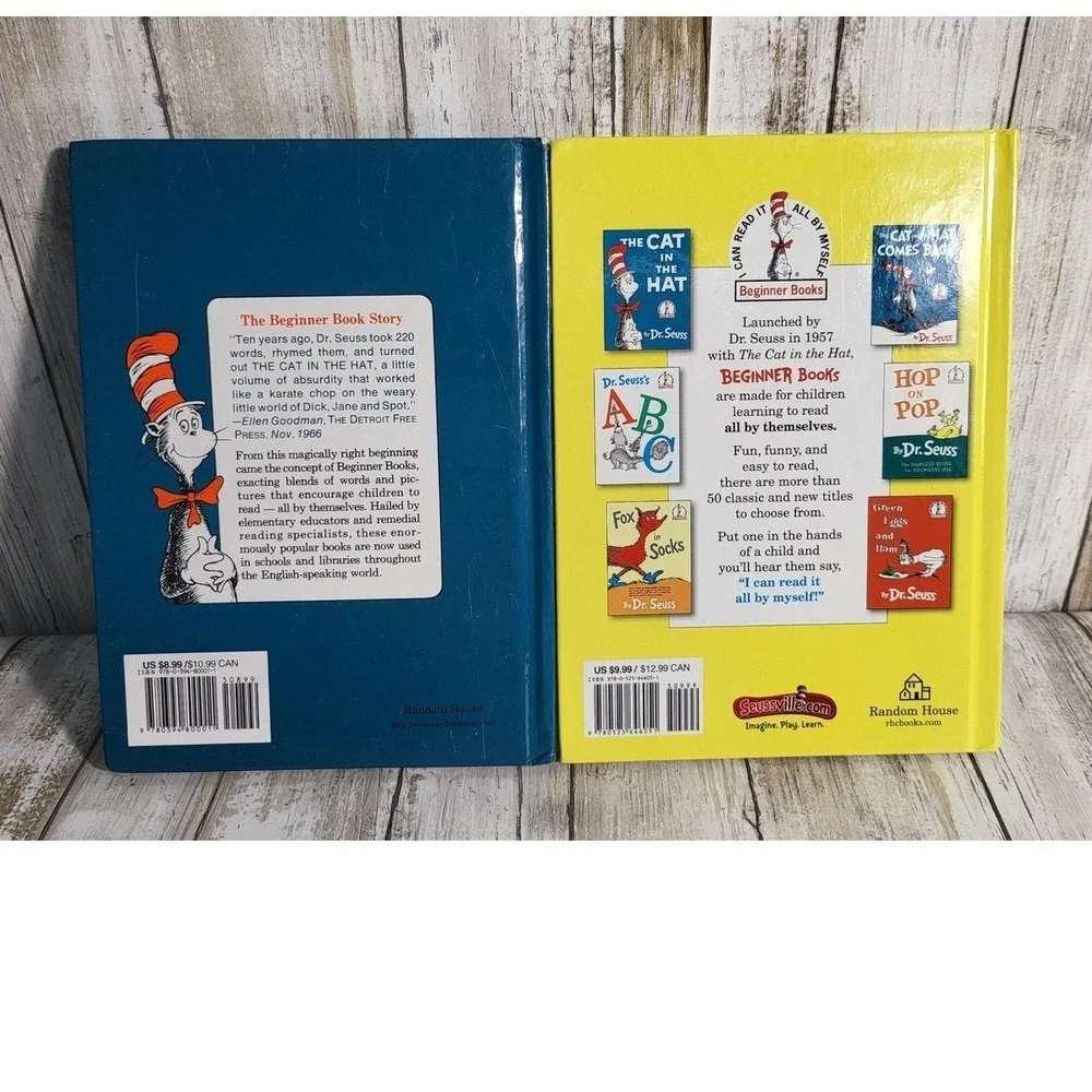 Dr.‎ Seuss The Cat in the Hat & 1 2 3 Beginner Books Hardcover Childrens